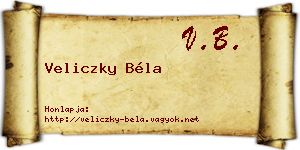 Veliczky Béla névjegykártya