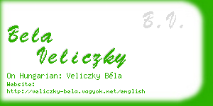 bela veliczky business card
